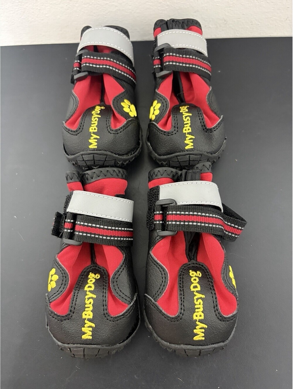 Waterproof Dog Shoes / Boots Red Size 4  31-40Lb Dogs  2.2x2.6” By My Busy Dog